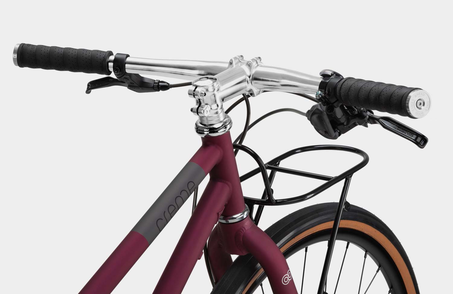 Creme Ristretto Roadster: Sportliches Urban Bike mit Nabenschaltung, Zahnriemen und klassischem Look 2 Creme Cycles Ristretto Roadster Steel Front Rack 2023