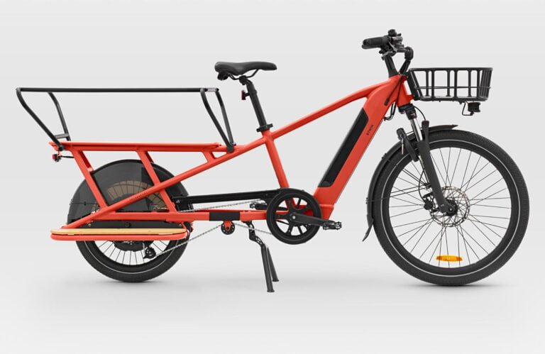 Decathlon-Elops-R500E-Guenstiges-Cargobike-Lastenrad-Rot-2024