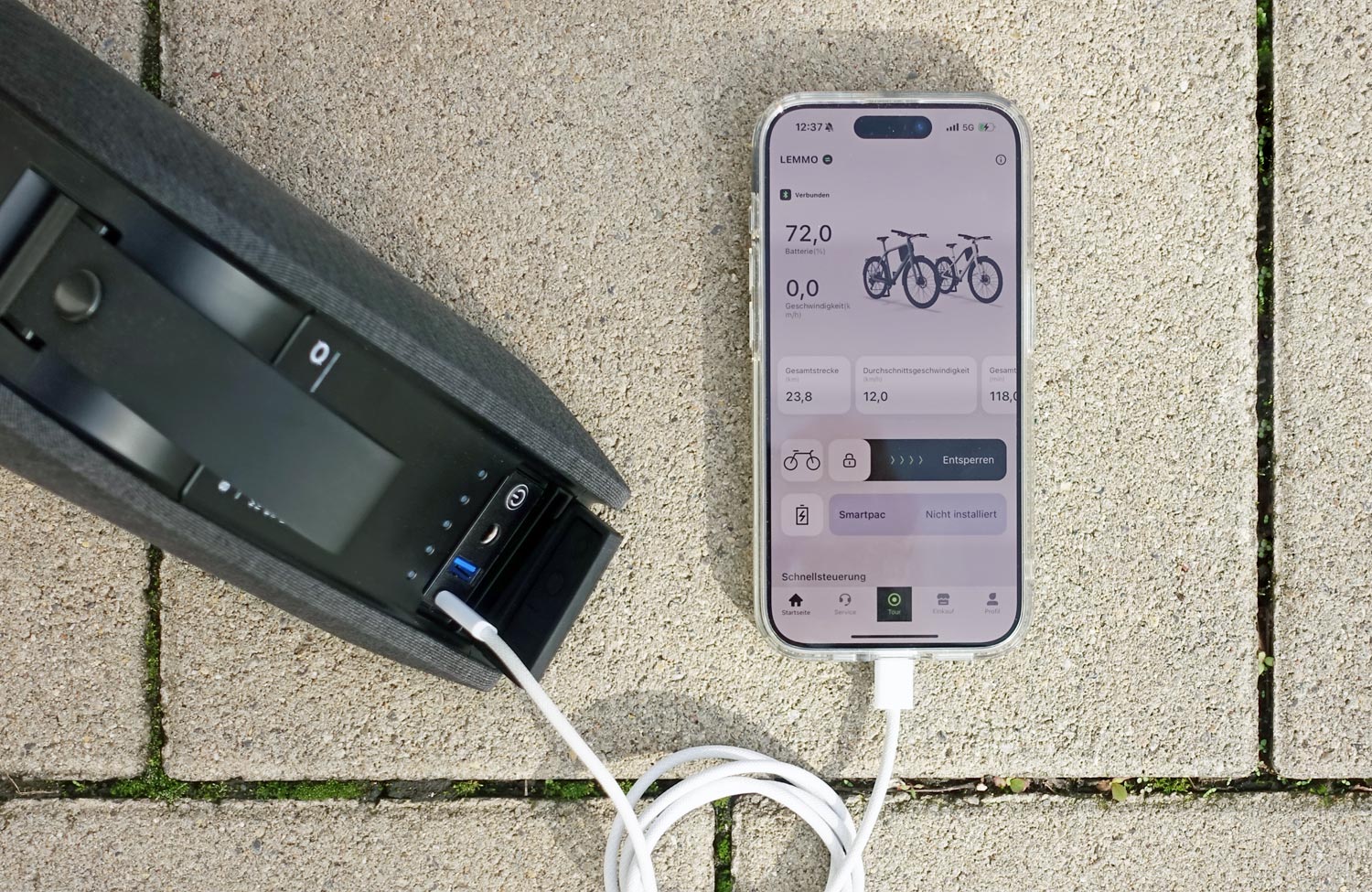 Smart Bike ohne Schwächen? Lemmo One MK2 ST im Test mit neuer Komfort-Ausstattung 9 Lemmo One Urban Edition Test Review MK2 Smartpac Powerbank
