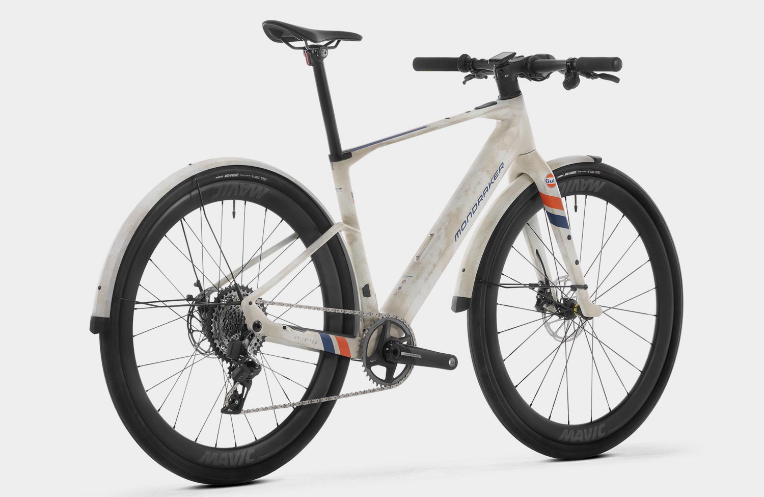 Urban Bike im Rennsport-Design: das Dusty X Unlimited Gulf von Mondraker 5 Mondraker Dusty X Unlimited Gulf Limited Edition Urban E Bike Mahle X20