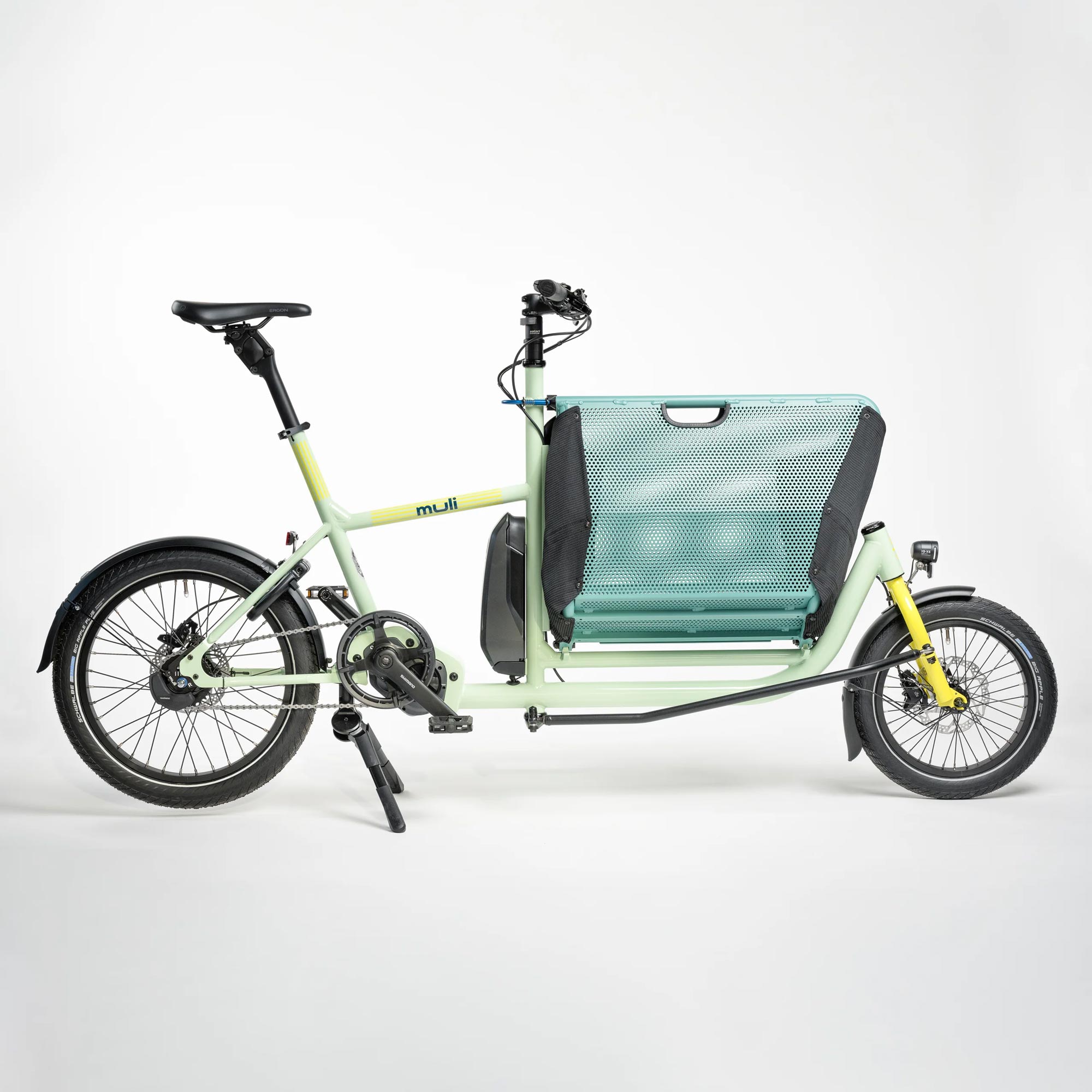 Limitiertes Sondermodell: das kompakte Lastenrad von muli cycles als Special Edition #1 4 Muli Cycles Cargo Bike Special Edition 1 Besau Marguerre Mint Yellow Design