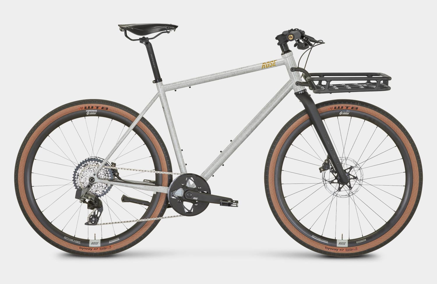 Urban-Gravel-Bike mit Stahlrahmen: das neue Rose HOBO verspricht ein echtes Spaßgerät zu sein! 8 Rose HOBO Urban Gravel Bike Steelframe eTap AXS speckled white rack black