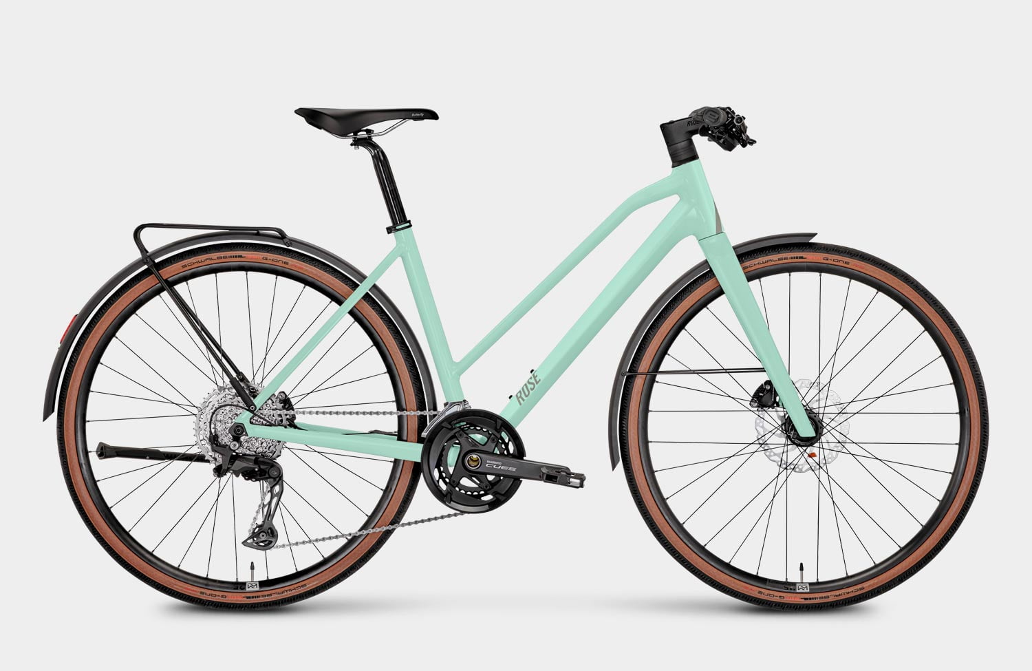 Sportliche Bikes mit Alltagsausstattung: das Rose Sneak ist jetzt auch als EQ-Variante erhältlich 2 Rose Sneak EQ 1 MidStep Sporty Commuter Bike Light Mint