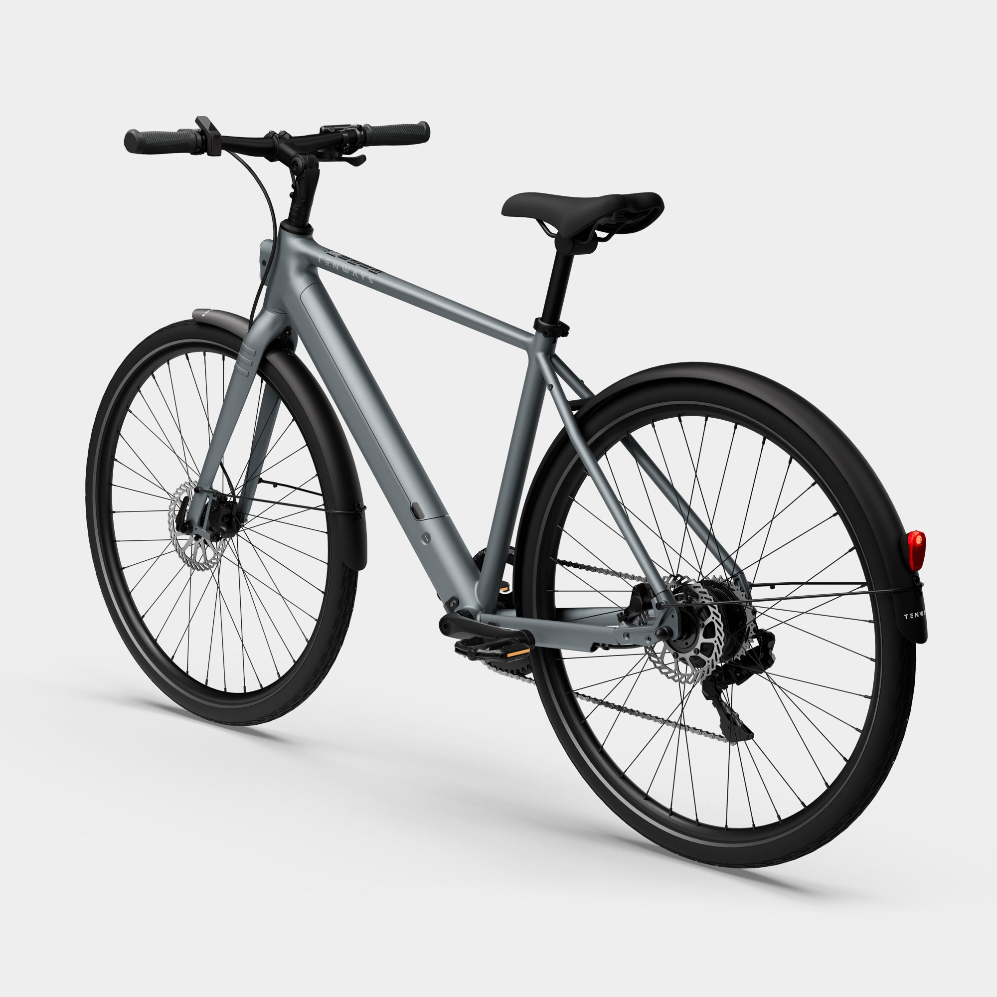 Tenways CGO 600 Plus: The lightweight and affordable urban e-bike is available with a chain and gears now 2 Tenways CGO 600 Plus Urban E Bike Pebble Grey Rear