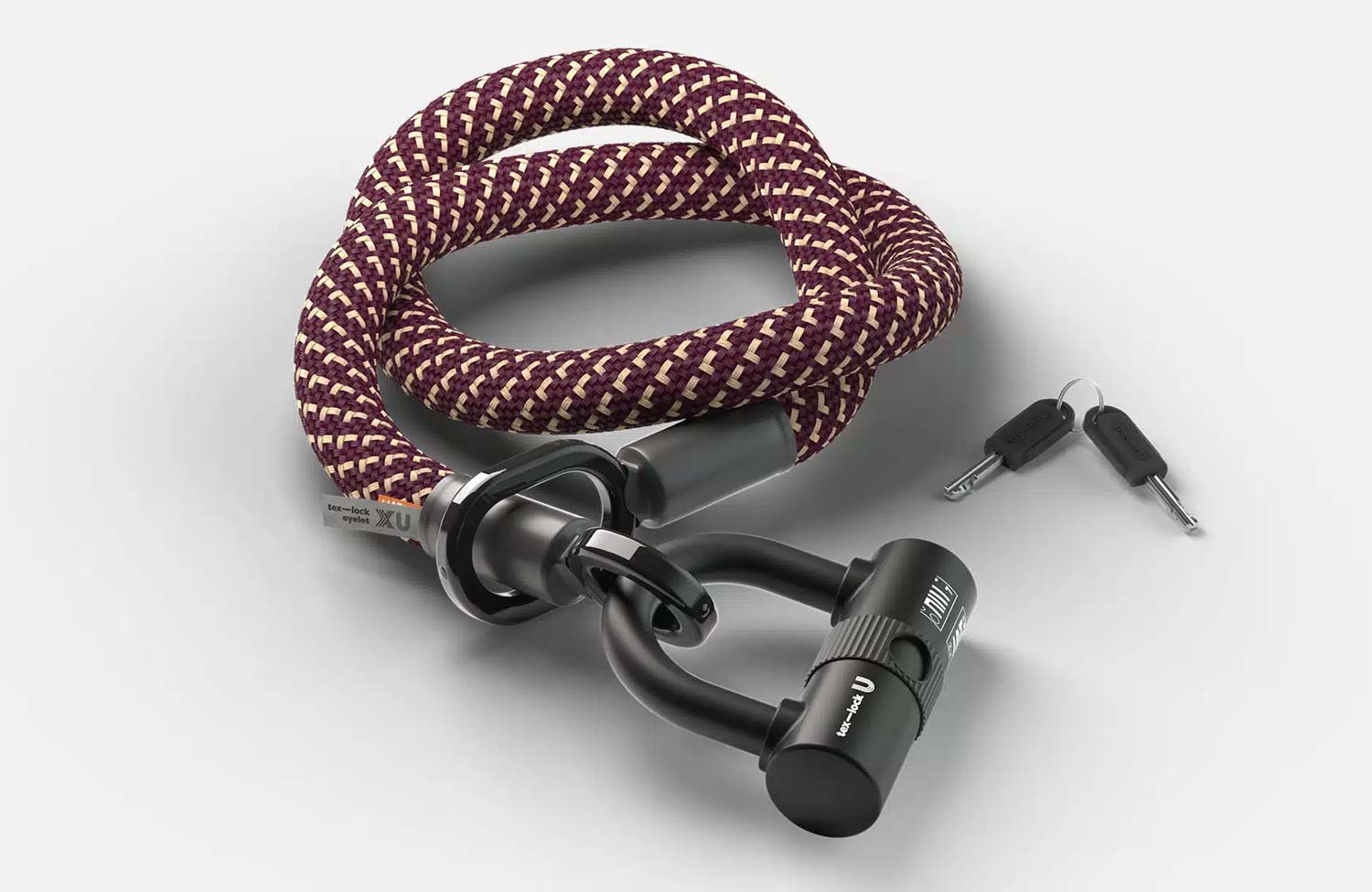 Chateau Red: Die textilen Fahrradschlösser von tex-lock in einer neuen Farbvariante 1 tex lock chateau red textiles fahrradschloss eyelet 2023
