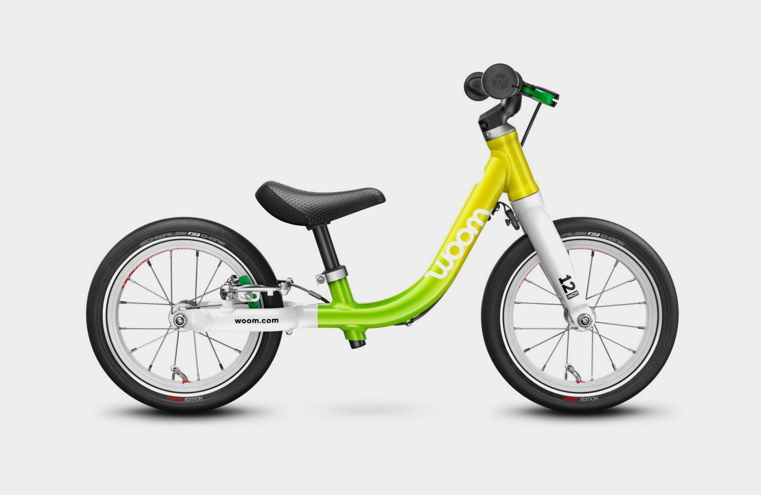 Farbenfrohe Kinderbikes: das ist die neue Woom Limited Color Edition 1 Woom 1 Limited Color Edition Gruen Gelb