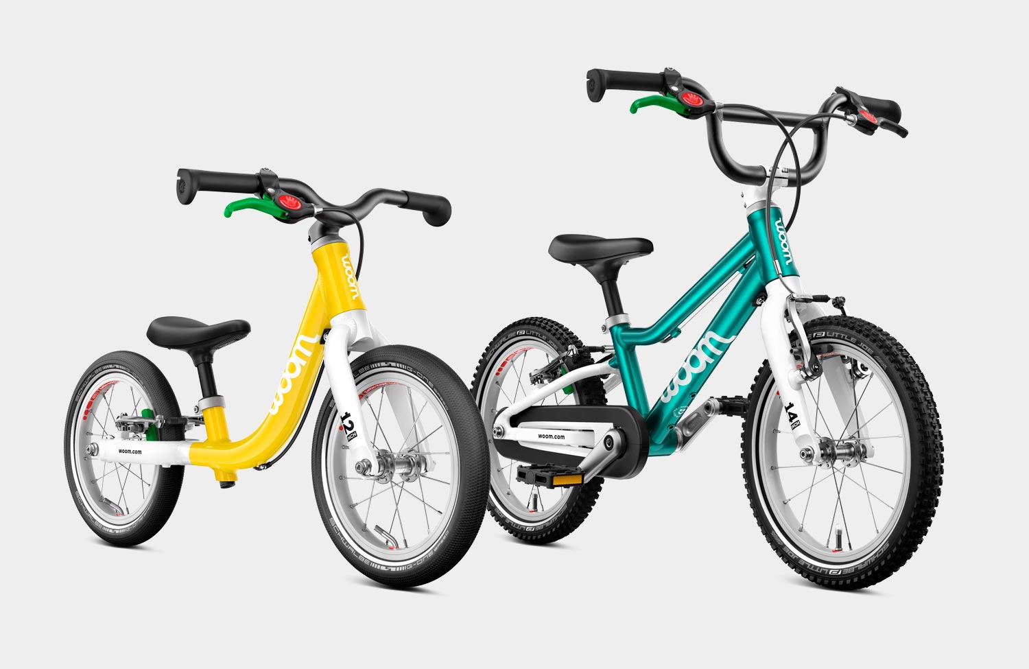 Nachfolger enthüllt: Woom Go tritt in die Fußstapfen der Woom Original Serie! 3 Woom Go 1 Yellow Go 2 turquoise Kids Bike Kinderrad